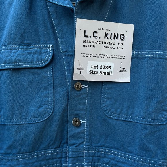 Vintage Pointer Brand Blue Indigo Overdye Chore Jacket Coat Duck Canvas USA - SM - Picture 3 of 14